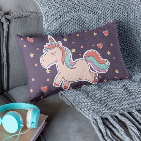 Birthday Gifts 27 x 18 Inches Magic Unicorn Printed Velvet Pillow Cover for Living Room, Kids Room, Pillow Sofa