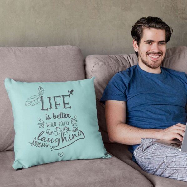 Life is Better Motivational Cushion Cover 12x12 – Quotes Décor & Gift