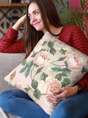 Cute Floral Cotton Cushion Cover Set of 2 – 20x20 Sofa Throw Pillows