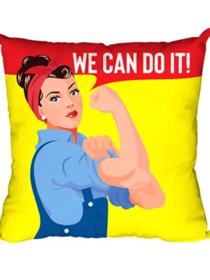 We Can Do It Cushion Cover – Women's Day Gift | 24x24 Inch Cotton