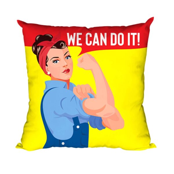 We Can Do It Cushion Cover – Women's Day Gift | 24x24 Inch Cotton