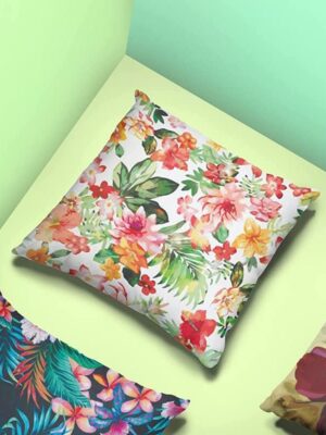 Assorted Floral Printed Cotton Cushion Covers Set of 3 – Multicolour 24x24 Inches