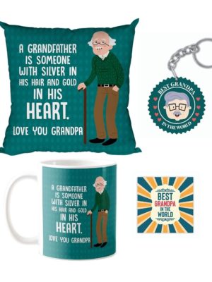 Silver in His Hair Gold in His Heart Gift Combo Set of 4 – Birthday Gift for Father