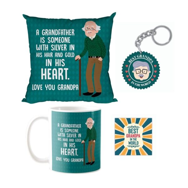 Silver in His Hair Gold in His Heart Gift Combo Set of 4 – Birthday Gift for Father