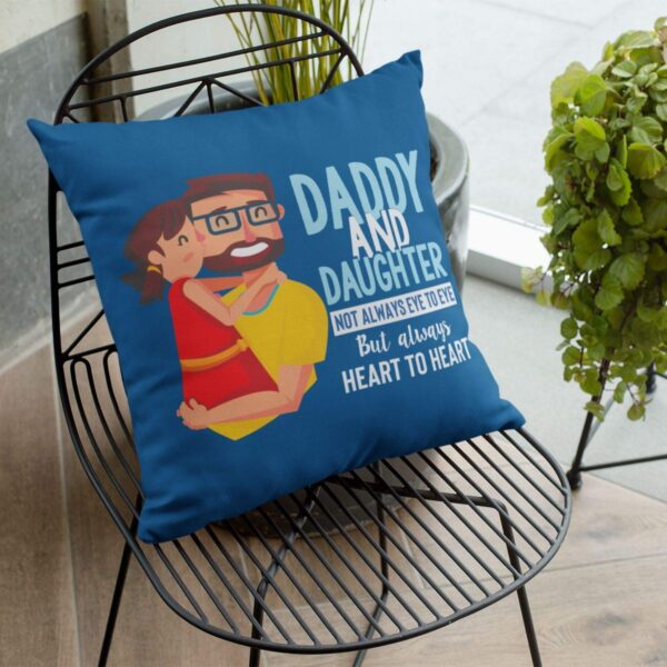 Daddy and Daughter Cushion with Filler – Father's Day & Birthday Gift | 12x12