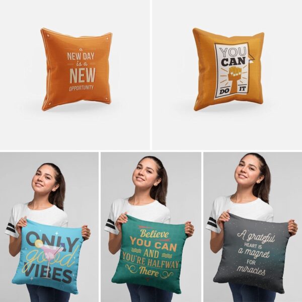 A Grateful Heart is a Magnet Motivational Cushion Covers Set of 5 | 16x16 Sofa Pillows