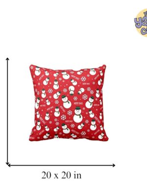 Merry Christmas Snowman Cushion Covers – Xmas House Decoration | 20x20 Inches