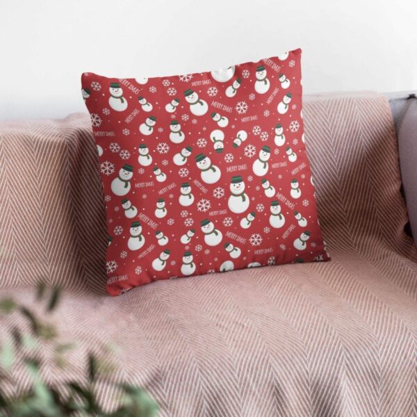 Merry Christmas Snowman Cushion Covers – Xmas House Decoration | 20x20 Inches