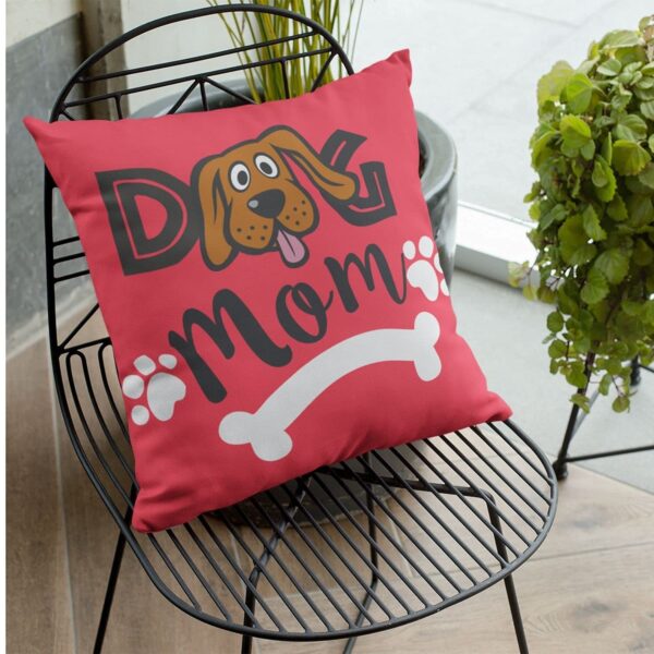 Dog Mom Velvet Cushion Cover – Birthday Gift for Pet Lover Mom | 12x12