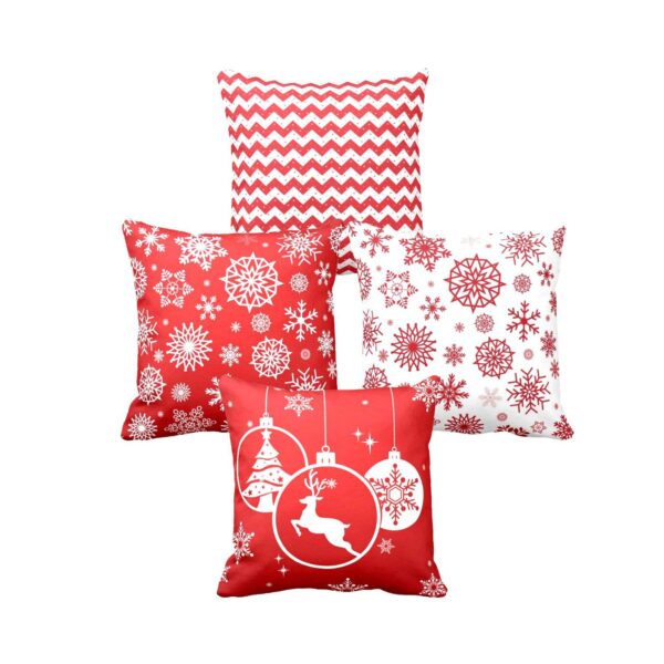 Merry Christmas Cushion Covers Set of 4 – Stocking Snowman Santa | 24x24
