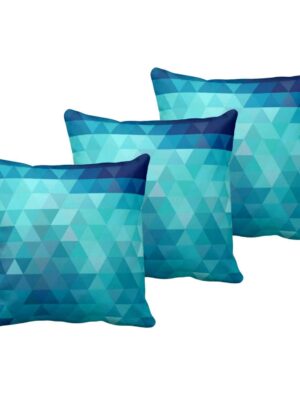 Blue Abstract Print Cushion Cover Set of 3 24x24 inches