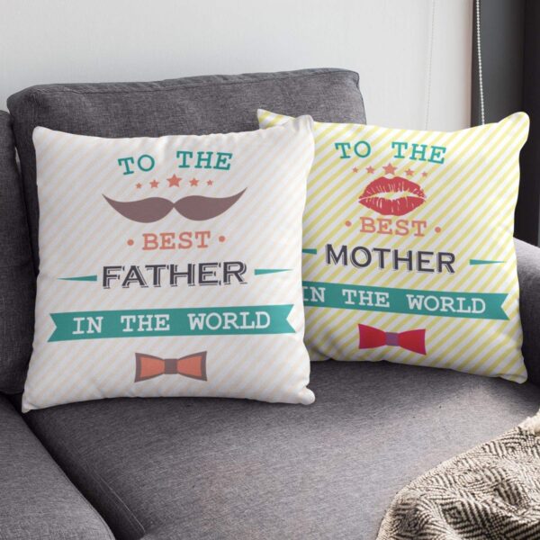 Mr Right Dad Mrs Always Right Mom Gift for Mom Cushion with Filler 12x12 inches