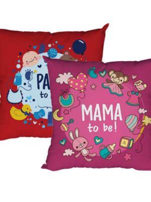 New Papa Mama to Be Gift for Mom to Be Cushion Cover Set of 2 24x24 inches