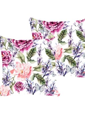 Equivocal Floral Flowers Home Decor Cushion Cover Set of 2 24x24 inches