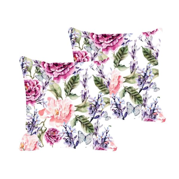 Equivocal Floral Flowers Home Decor Cushion Cover Set of 2 24x24 inches
