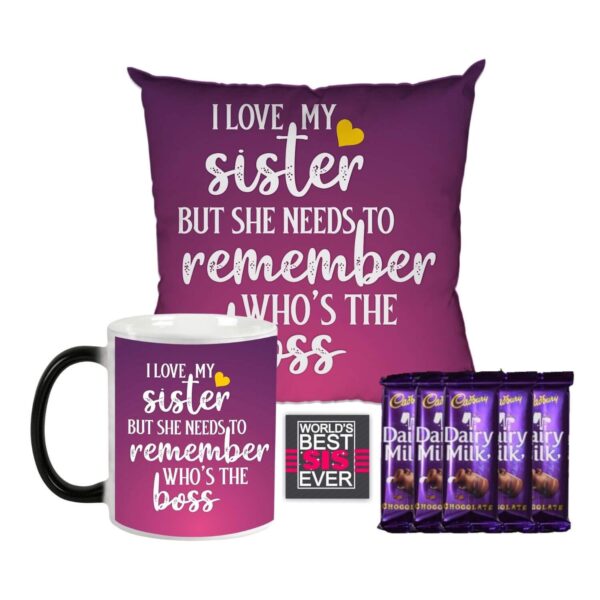 I Love My Sister Funny Quote Gift for Sister Cushion Cover