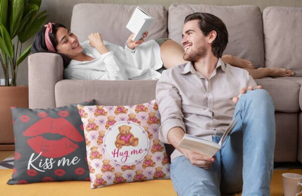 Valentine Couple Love Gift for Couple Cushion Cover Set of 2 16x16 inches