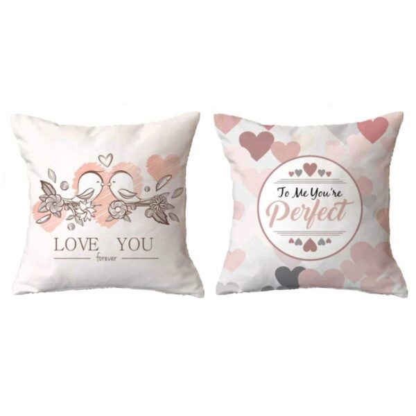 Valentine Couple Heart Gift for Couple Cushion Cover Set of 2 16x16 inches