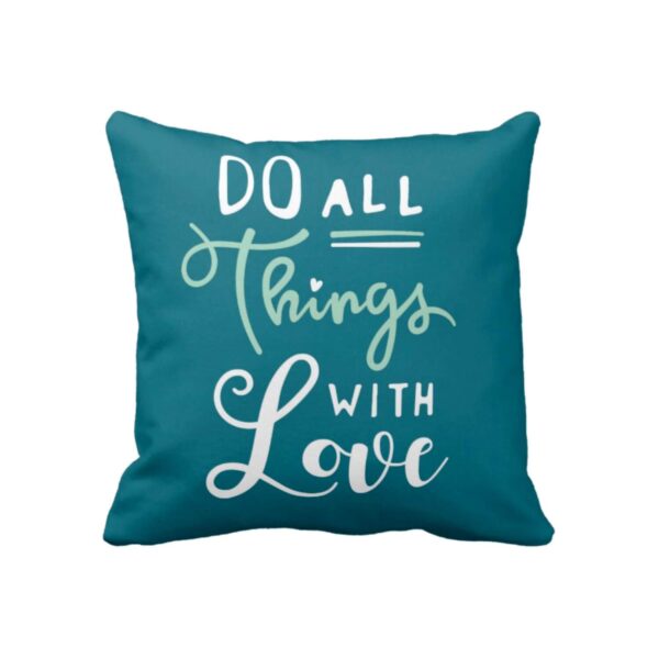 Do All Things with Love Motivational Cushion Cover 12x12 inches