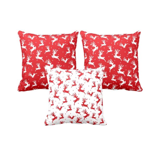 Xmas Reindeer Snowman Christmas Gift Cushion Cover Set of 3 20x20 inches