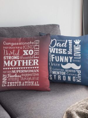 Honest Hard-Working Mom Dad Cushion Cover Set of 2 – Birthday Gift for Parents | 12x12