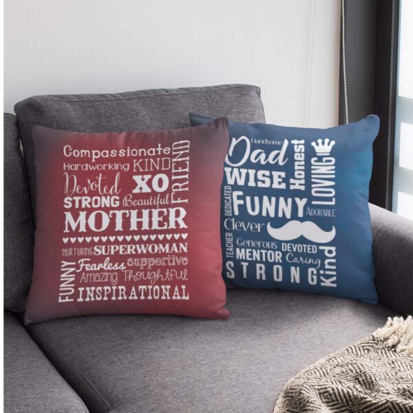 Honest Hard-Working Mom Dad Cushion Cover Set of 2 – Birthday Gift for Parents | 12x12