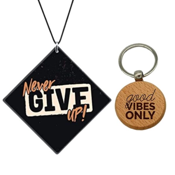 Good Vibes Only Car Hanging Keychain & Cushion Gift Set of 3 | 12x12
